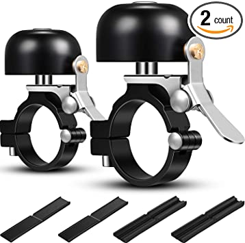 Mudder 2 Packs Bicycle Bell Bike Ring Bell Aluminum Alloy Bike Bell Classic Bicycle Bell Makes Loud Sound for Road Bike Mountain Bike Sports, Bike Horn Cycling Accessories for Adults Kids