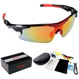 POSHEI P04 Polarized UV Protection Sports Glasses for Men or Women  Cycling Wrap Sunglasses with 5 Interchangeable Lenses Unbreakable  for Riding Driving Fishing Running Golf and Outdoor Activities