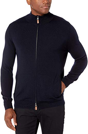 Amazon Brand - Buttoned Down Men's Italian Merino Wool Full-Zip Sweater