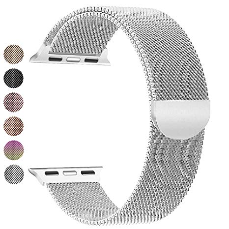 oceBeec Compatible with Apple Watch Band 38mm 42mm 40mm 44mm, Milanese Loop with Magnetic Closure Bracelet for iwatch Band Series 4, Series 3, Series 2, Series 1 Sports