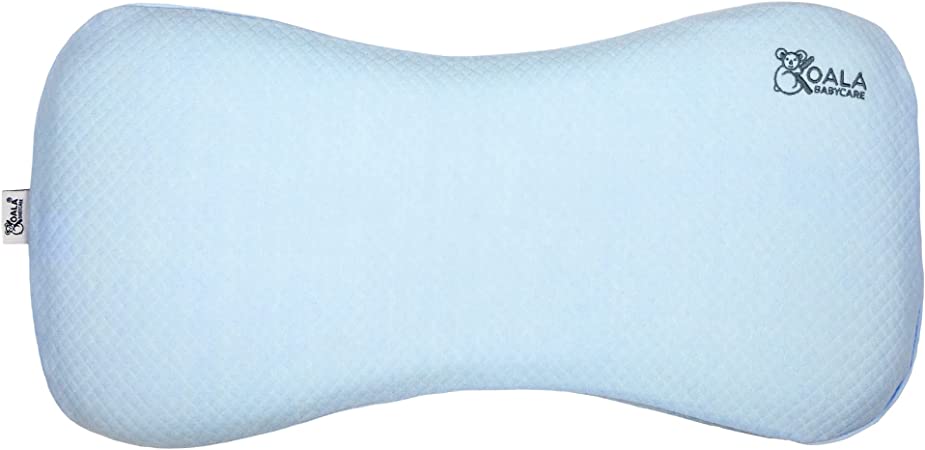 Koala Babycare Toddler Pillow 19x10x1,5 inch - Up to 3 Years Old with Two Removable Pillowcases (Blue)