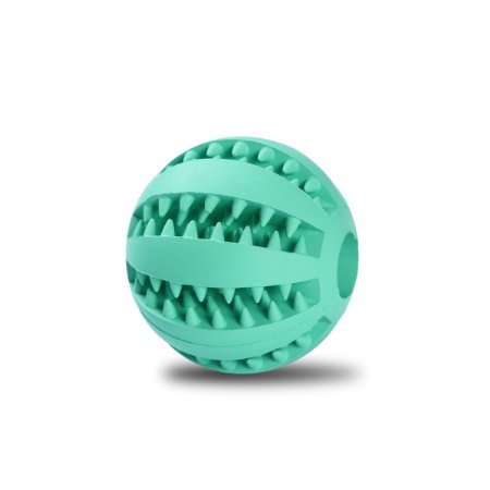 Toy Ball for Dogs [Dental Treat][Bite Resistant] Jakpopin Indestructible Non-Toxic Strong Tooth Cleaning Dog Toy Balls for Pet Training/Playing/Chewing,Soft Rubber,Bouncy,Tennis Ball Size 2.5 In,Mint