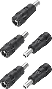 uxcell DC Power Connector Adapter, 5 Pack 5.5x2.1mm Female Jack to 5.5x2.5mm Male Plug Universal Barrel Connector for Laptop Router