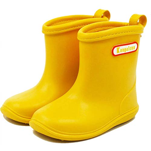 Kids Toddler Rubber Rain Shoes Soft Durable PVC Rain Boot Waterproof Non-Slip Rain Boots Wellies Wellington for Children Boys & Girls(6/7/8/9.5/11/12M US Size)