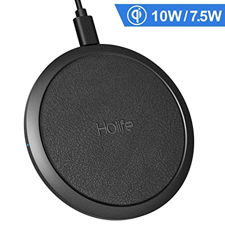 PICTEK Wireless Charger, 【Qi Certified】10W/7.5W Fast Wireless Charger, Aluminum Alloy Shell Wireless Charging Pad of Zero Radiation, 10W Qi Fast Charging for Samsung Galaxy S9/S9 / S8/S8  /Note 8/S7/ S7 Edge/ Note 5, 7.5W Fast Charger for iPhone X/8 /8 Plus, 5W for All Qi-Enabled Devices (No AC Adapter)