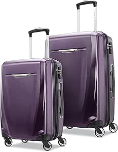 Samsonite Winfield 3 DLX Hardside Expandable Luggage with Spinners, Purple, 2PC Set (CO/MED)