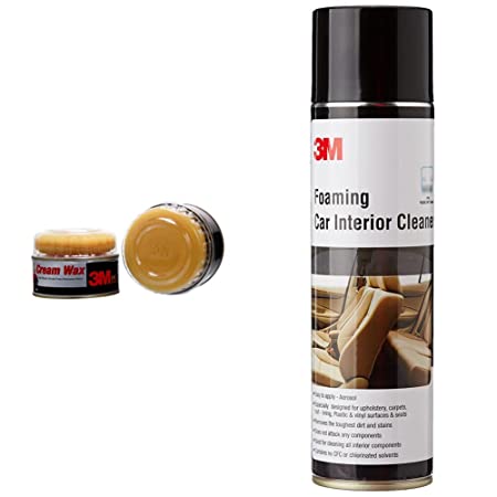 3M IA260166334 Specialty Cream Wax (220 g) high Gloss Streak Free restores Shine & 3M Interior Cleaner (580 g)