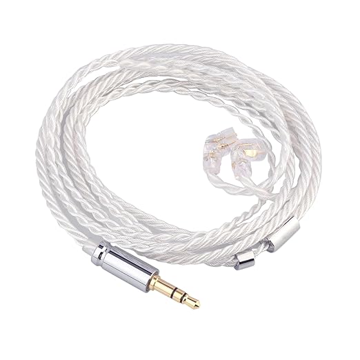 Linsoul Tripowin Solstice 26AWG Silver-Plated Copper HiFi IEM Cable for in Ear Monitor, Audiophile(Recessed 2pin, 3.5mm)