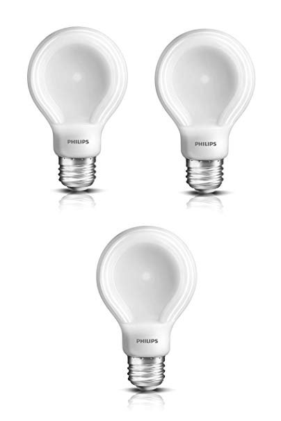 Philips 60-Watt Equivalent SlimStyle A19 LED Light Bulb Soft White, Dimmable (3 Pack)