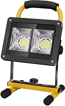 40W LED Work Lights Rechargeable, Coquimbo Construction Light with Stand, Waterproof Adjustable Portable Working Lights for Workshop Garage, Construction Site