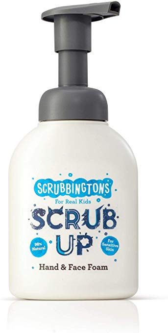 Scrubbingtons Scrub Up Hand & Face Foam 200ml | 98% Natural | Gluten Free |Suitable for Vegans & Sensitive Skin | 100% Recyclable | Foam Fun for Kids in The Bath!