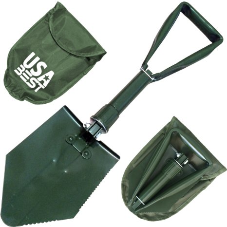 NATO Emergency Military Grade Shovel use it as a garden or snow foldable spade - 365 Day Guarantee (Green)