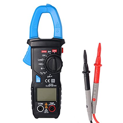 LESHP AC/DC Clamp Meter for Measuring AC & DC Current Low Impedance Voltage Measurement with LCD Display Backlight ACM22A