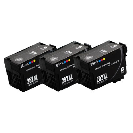 E-Z Ink (TM) Remanufactured Ink Cartridge Replacement for Epson 252XL High Capacity Black (3 Pack)