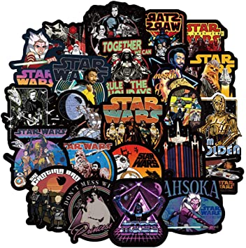 100 PCS Star Wars Stickers for Laptop Water Bottle Luggage Snowboard Bicycle Skateboard Decal for Kids Teens Adult Waterproof Aesthetic Stickers