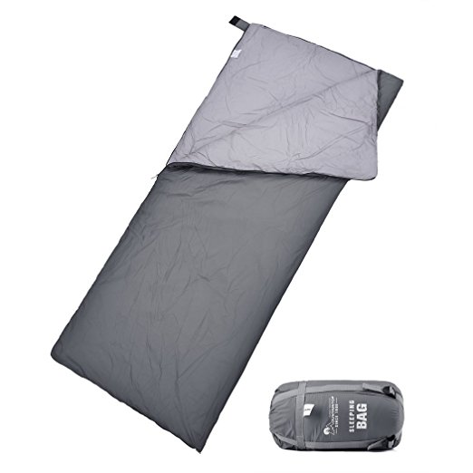 Mountaintop Lightweight Envelope/Mummy Backpacking Camping Sleeping Bag Fits up to 6'11, 32-50°F Sleeping Bags for Adults with Compression Sack