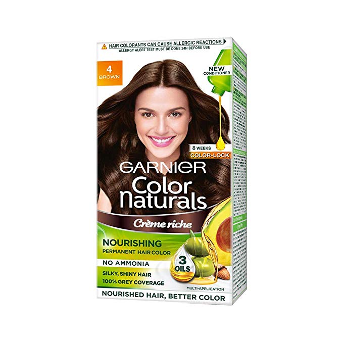 Garnier Color Naturals Crème hair color, Shade 4 Brown, 70ml   60g