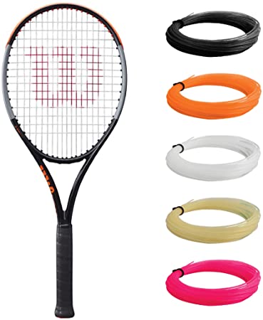 Wilson Burn 100S v4 Tennis Racquet - Strung with Synthetic Gut Racket String in Custom Colors - Best Racquet for Precision and Power