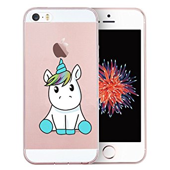 iPhone SE Case Clear, Vect iPhone 5s Case Clear with Design TPU Soft Shock-Absorption Scratch-Resistant Slim Fit Protective Cover for iPhone SE iPhone 5s iPhone 5 4 inch (Baby Unicorn)