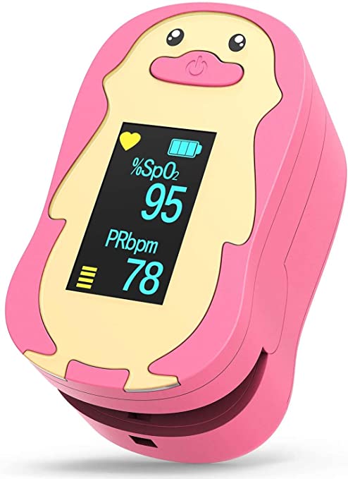 HOMIEE Digital Fingertip SpO2 Oxygen Meter for Kids Above 2 Years, Sport and Aviation Use Only, Pink