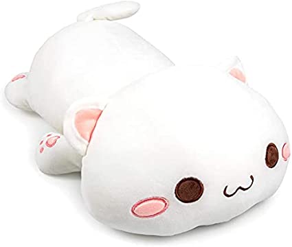 Wego Kitten Plush Toy Stuffed Animal Pet Cute Kitten Kitty Very Soft Anime Kawaii Cat Plush Hugging Pillow for Kids (White, 12")