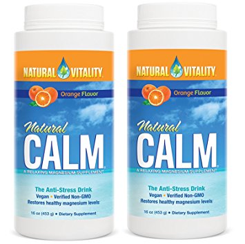 Natural Vitality Natural Magnesium Calm, Orange (2 Bottles of 16 Ounce)