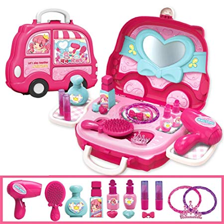 Children Play House Suitcases, Cute Cartoon Kids Play Set for Girls