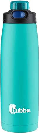 bubba Radiant Stainless Steel Rubberized Chug Water Bottle, 24 Oz, Island Teal