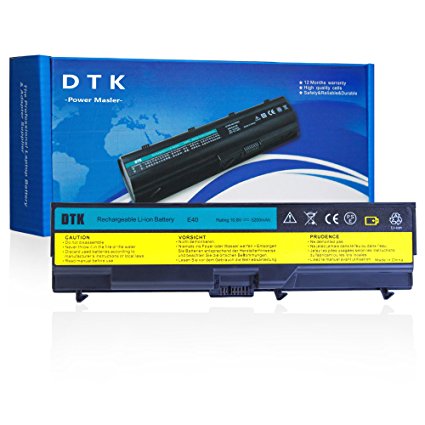 DTK® New Laptop Battery Replacement for Lenovo Ibm Thinkpad E40 E50 Edge 0578 E420 E425 E520 E525 L410 L412 L420 L421 L510 L512 L520 Sl410 Sl410k Sl510 T410 T410i T420 T510 T510i T520 W510 W520 (4400MAH-6CELL) Notebook Battery