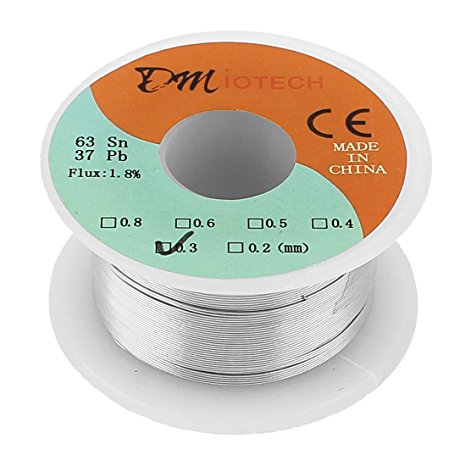 Solid Solder 0.3mm Dia Flux Core 63% Tin 37% Lead Long Wire Reel