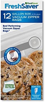 FoodSaver FreshSaver Gallon-Size Zipper Bags, 12-Count