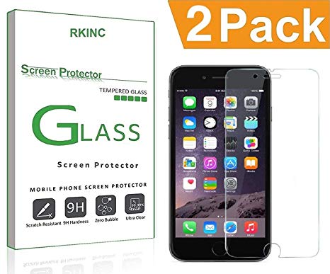 RKINC Screen Protector for Apple iPhone 7 Plus 8 Plus, Tempered Glass Screen Protector[0.3mm, 2.5D][Bubble-Free][9H Hardness][Easy Installation][HD Clear] for Apple iPhone 7 Plus 8 Plus(2 Pack)