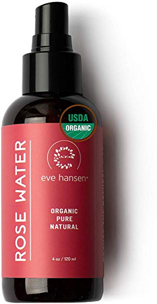 Eve Hansen Certified Organic Rose Water Facial Spray | Cruelty Free, Alcohol Free Natural Skin Toner and Setting Spray | 4 oz