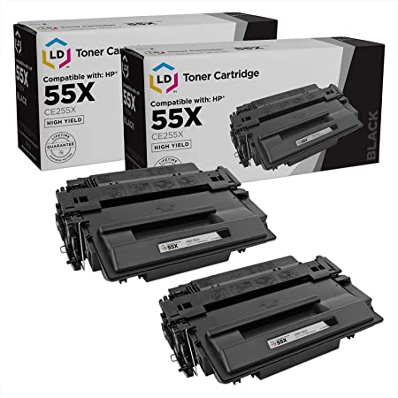 LD Products Compatible Replacements for HP 55X 55A CE255X CE255A Toner Cartridge for Laserjet P3015 P3015dn P3015x HP Laserjet Pro 500 MFP M521dn M521dw M521 M525 Toner Printer (HY Black, 2-Pack)