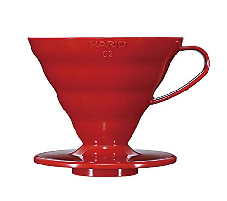 Hario V60 02 Coffee Plastic Dripper, Red
