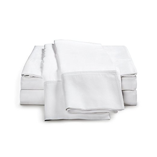 Crisp Percale Sheets - 100% Cotton 3-Piece Set by ExceptionalSheets, Twin XL, White