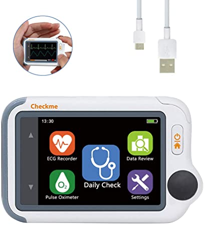 Viatom Handheld ECG Monitor, CE Approved Personal Heart Rate Monitor Device for PC Software & Wireless Mobile iOS and Android, Home Use Detects A Fib, Tachycardia, Tachycardia, Waveform and Symptoms