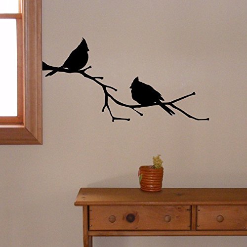 YINGKAI Animal Cardinals on a Branch Decal State Bird Living Room Vinyl Carving Wall Decal Sticker for Kids Room Home Window Decoration