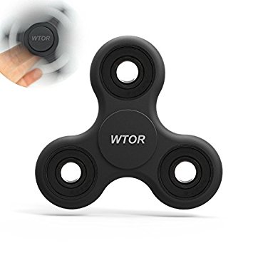 WTOR Fidget Spinner High Performance Ceramic Bearing High Speed and Long Time 2-4 Min Spins EDC Finger Toy to Relieve ADHD/ Stress/ Anxiety/ Depression or Quit Smoking by Finger Playing or Table Top Spinning for Children and Adults,Black