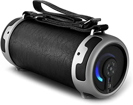 Pyle Portable Speaker, Boombox, Bluetooth, Rechargeable Battery Digital Sound Amplifier, SD/FM Radio, 2.1 Channel Hi-Fi Active Stereo Speaker System, Built-in Flashing LED Party Lights-PBMSPG16 Black