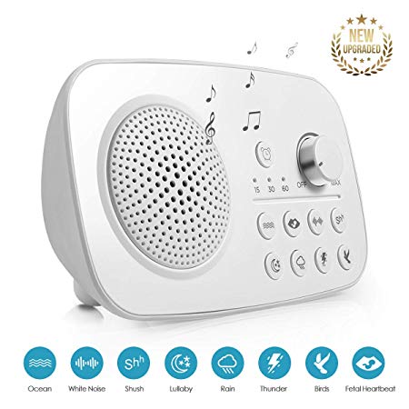 White Noise Machine, 2018 Upgraded Sleep Relax Sound Machine with 8 Soothing Nature Sounds and Sleep Timer