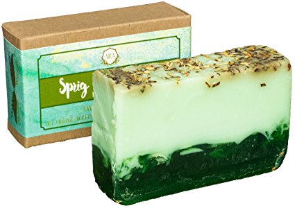 AIRA Handmade Organic Soap – Herbal Body Soap Infused with Organic Rosemary, Mint - Vegan Soap - Certified Organic Ingredients & Therapeutic Essential Oils – No-Chemical Handmade Soap (4 Ounces)