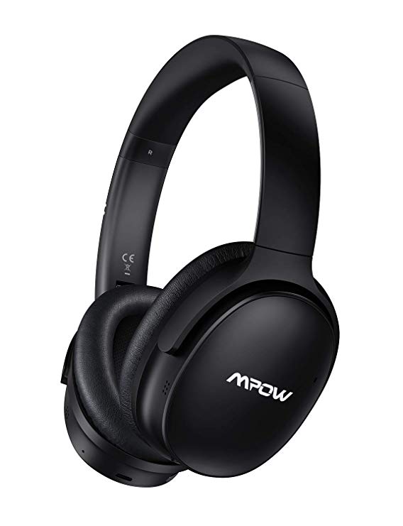Mpow H10 [Update] Dual-Mic Active Noise Canceling Bluetooth Headphones, Over-Ear Wireless Headphones with Hi-Fi Deep Bass, CVC 6.0 Microphone, Soft Protein Ear Pads for PC/Phones