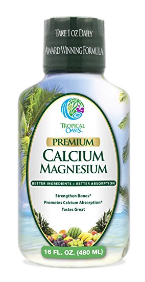 Tropical Oasis Liquid Calcium & Magnesium - Natural formula w/ support for strong bones - Liquid vitamins w/ calcium, magnesium & vitamin D - Up to 96% absorption by the body. - 16oz, 32 Serv.