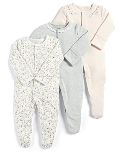 Mamas & Papas Baby Girls' Footies Pack of 3