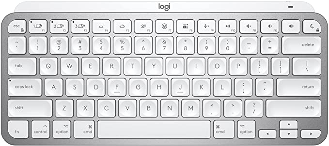 Logitech MX Keys Mini for Mac Minimalist Wireless Illuminated Keyboard, Compact, Bluetooth, Backlit Keys, USB-C, Tactile Typing, Compatible with Apple macOS, iPAd OS, Metal Build