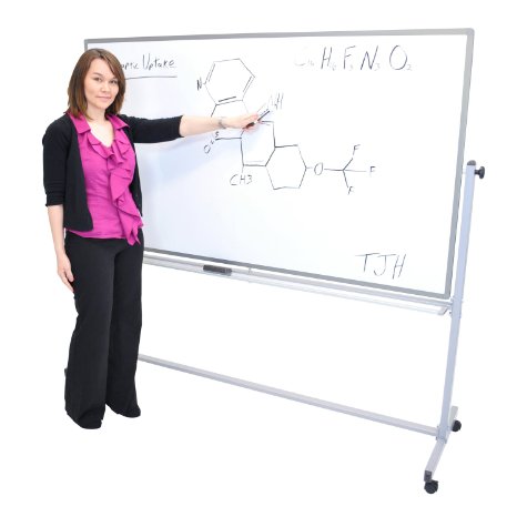 Luxor Double Sided 72 X 40 Mobile Reversible Dry erase Adjustable Magnetic Whiteboard