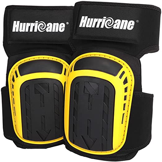 Hurricane Professional Knee Pads for Work with Heavy Duty Foam Padding and Comfortable Gel Cushion, Strong Double Anti-Slip Straps to Save Your Knees