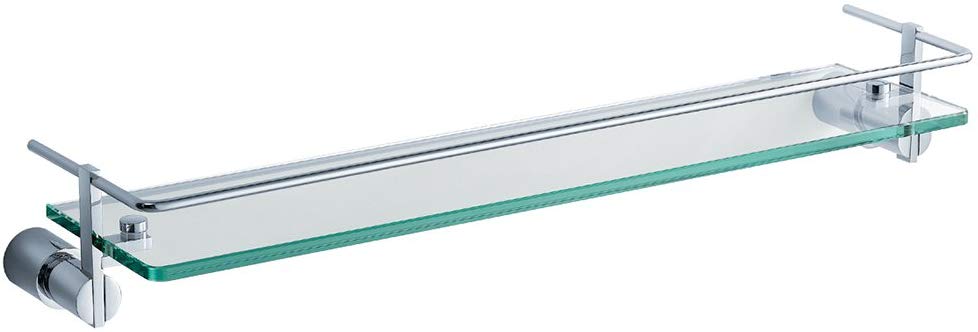Fresca Bath FAC0145 Magnifico 21" Glass Shelf with Railing, Chrome