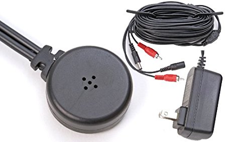 Q-See QSPMIC Powered Microphone with Power Supply and Cable